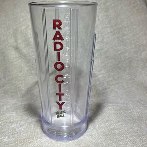 Radio City Clear Plastic Tumbler with Red Logo